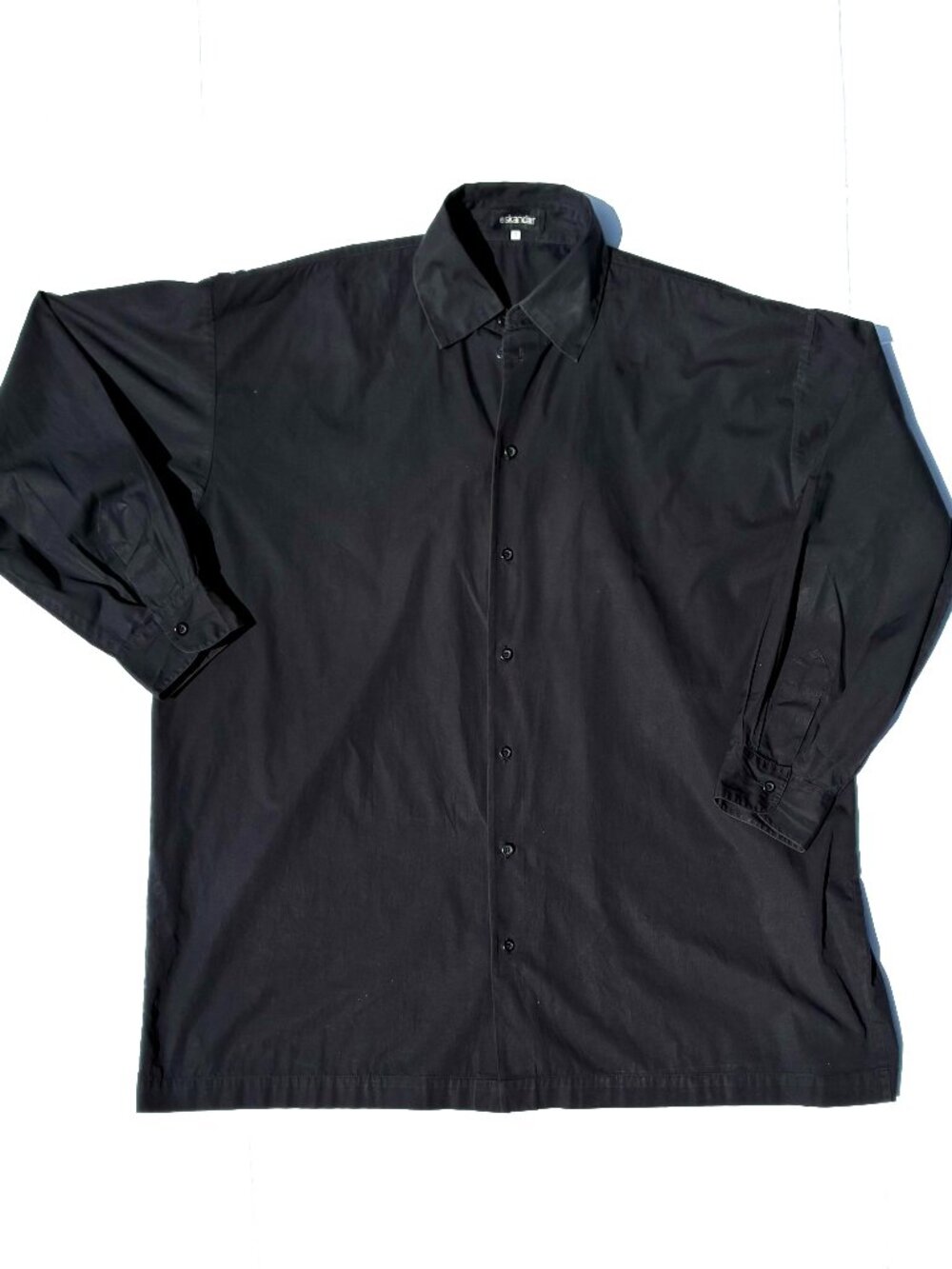 Women’s Eskandar Oversized 100% Cotton Tunic/Blouse Black, Size US 14/16